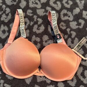Victoria's Secret Peach Bra with Sparkling Straps